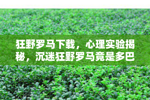 狂野罗马下载,心理实验揭秘,沉迷狂野罗马竟是多巴胺陷阱?细思极恐! 狂野罗马下载,心理实验揭秘,沉迷狂野罗马竟是多巴胺陷阱?细思极恐!