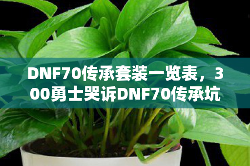 DNF70传承套装一览表,300勇士哭诉DNF70传承坑人?这波操作我直接绷不住! DNF70传承套装一览表,300勇士哭诉DNF70传承坑人?这波操作我直接绷不住!