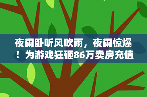 夜阑卧听风吹雨,夜阑惊爆!为游戏狂砸86万卖房充值,老婆怒签离婚协议我悔断肠! 夜阑卧听风吹雨,夜阑惊爆!为游戏狂砸86万卖房充值,老婆怒签离婚协议我悔断肠!