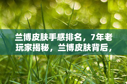 兰博皮肤手感排名,7年老玩家揭秘,兰博皮肤背后,竟藏着百万玩家心酸泪? 兰博皮肤手感排名,7年老玩家揭秘,兰博皮肤背后,竟藏着百万玩家心酸泪?