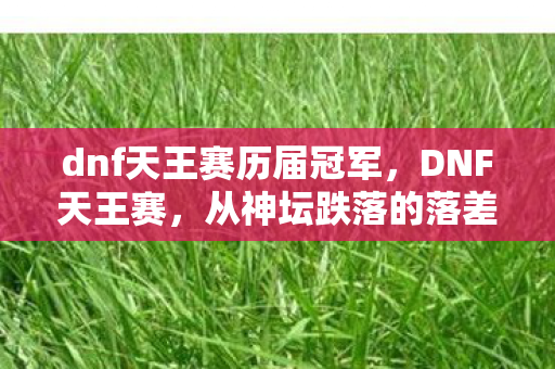dnf天王赛历届冠军,DNF天王赛,从神坛跌落的落差真相,笑着笑着,我竟哭了 dnf天王赛历届冠军,DNF天王赛,从神坛跌落的落差真相,笑着笑着,我竟哭了
