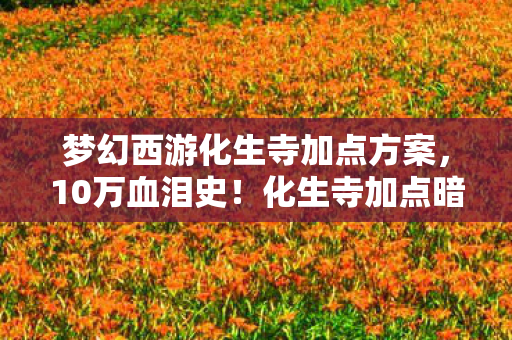 梦幻西游化生寺加点方案,10万血泪史!化生寺加点暗改内幕曝光,策划这波操作让我吓一跳! 梦幻西游化生寺加点方案,10万血泪史!化生寺加点暗改内幕曝光,策划这波操作让我吓一跳!