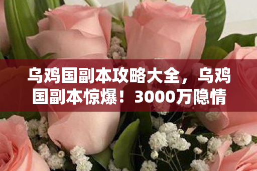 乌鸡国副本攻略大全，乌鸡国副本惊爆！3000万隐情大揭秘，吓一跳的真相竟藏在这！