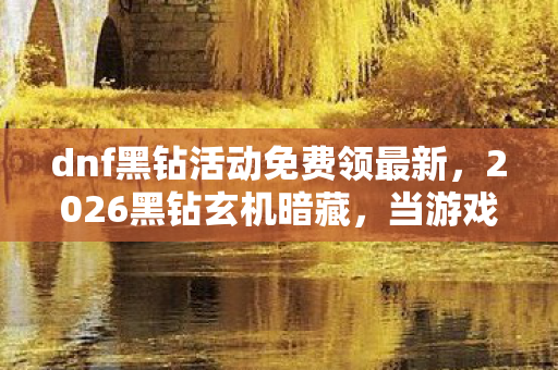 dnf黑钻活动免费领最新，2026黑钻玄机暗藏，当游戏特权成为人生沉默的镜像