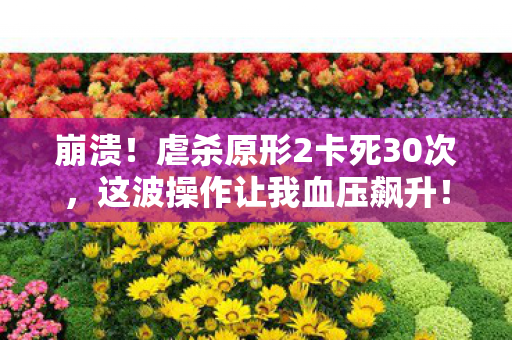 崩溃！虐杀原形2卡死30次，这波操作让我血压飙升！