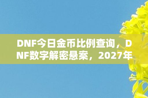 DNF今日金币比例查询，DNF数字解密悬案，2027年今日线索竟藏毛骨悚然杀机？