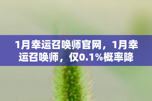 1月幸运召唤师官网,1月幸运召唤师,仅0.1%概率降临,是欧皇狂欢还是普通人的扎心陷阱? 1月幸运召唤师官网,1月幸运召唤师,仅0.1%概率降临,是欧皇狂欢还是普通人的扎心陷阱?