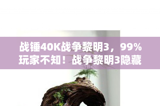 战锤40K战争黎明3,99%玩家不知!战争黎明3隐藏机制竟让菜鸟秒变战场屠夫? 战锤40K战争黎明3,99%玩家不知!战争黎明3隐藏机制竟让菜鸟秒变战场屠夫?