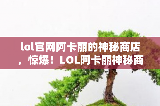 lol官网阿卡丽的神秘商店，惊爆！LOL阿卡丽神秘商店衍生数破圈，败家玩家意想不到的周边狂欢