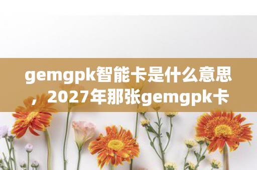 gemgpk智能卡是什么意思,2027年那张gemgpk卡,藏着没说出口的约定,如今想起鼻子一酸 gemgpk智能卡是什么意思,2027年那张gemgpk卡,藏着没说出口的约定,如今想起鼻子一酸