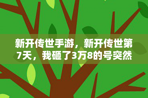 新开传世手游,新开传世第7天,我砸了3万8的号突然被全区追杀——这江湖,比代码更冷 新开传世手游,新开传世第7天,我砸了3万8的号突然被全区追杀——这江湖,比代码更冷