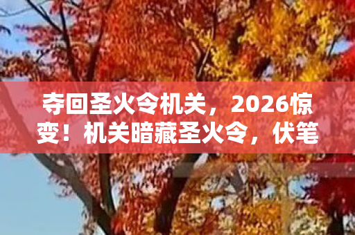 夺回圣火令机关，2026惊变！机关暗藏圣火令，伏笔揭开时我鼻子一酸
