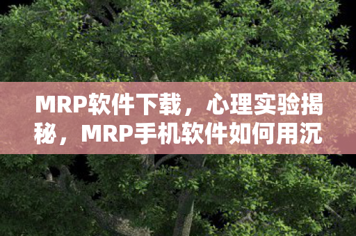 MRP软件下载，心理实验揭秘，MRP手机软件如何用沉迷陷阱让你细思极恐