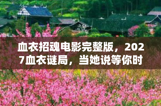 血衣招魂电影完整版,2027血衣谜局,当她说等你时,我竟在凌晨三点哭湿了枕头 血衣招魂电影完整版,2027血衣谜局,当她说等你时,我竟在凌晨三点哭湿了枕头