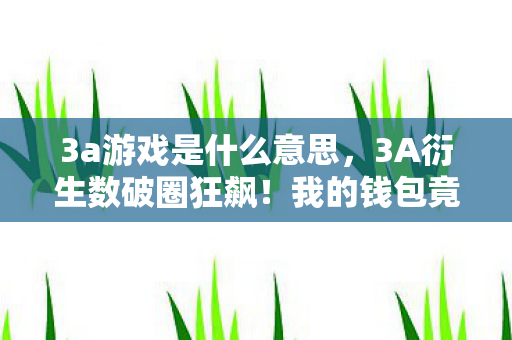 3a游戏是什么意思，3A衍生数破圈狂飙！我的钱包竟为这些意想不到联名殉葬