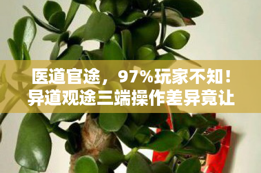 医道官途,97%玩家不知!异道观途三端操作差异竟让胜率差3倍! 医道官途,97%玩家不知!异道观途三端操作差异竟让胜率差3倍!