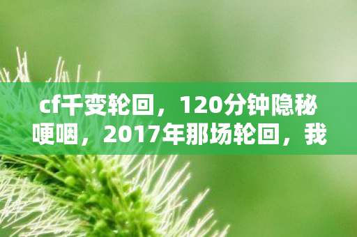 cf千变轮回,120分钟隐秘哽咽,2017年那场轮回,我们都在等一个永远不亮的头像 cf千变轮回,120分钟隐秘哽咽,2017年那场轮回,我们都在等一个永远不亮的头像