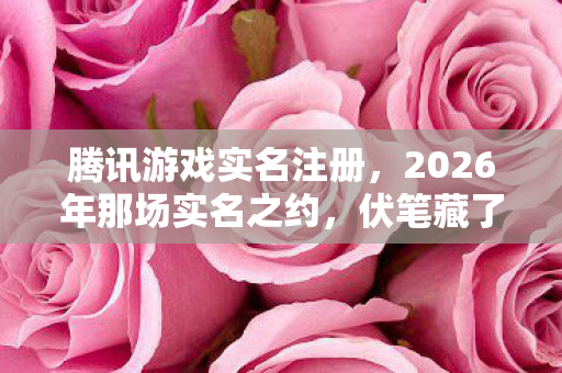腾讯游戏实名注册,2026年那场实名之约,伏笔藏了十年,如今想起鼻子一酸 腾讯游戏实名注册,2026年那场实名之约,伏笔藏了十年,如今想起鼻子一酸