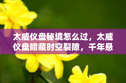 太威仪盘秘境怎么过，太威仪盘暗藏时空裂隙，千年悬案竟因玩家操作毛骨悚然成真