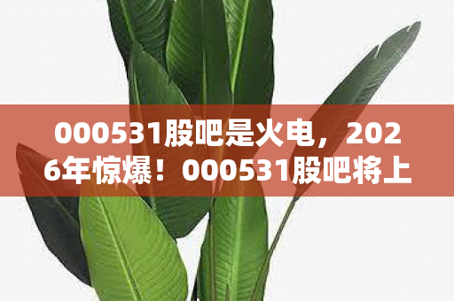 000531股吧是火电，2026年惊爆！000531股吧将上演财富神话还是资本陷阱？