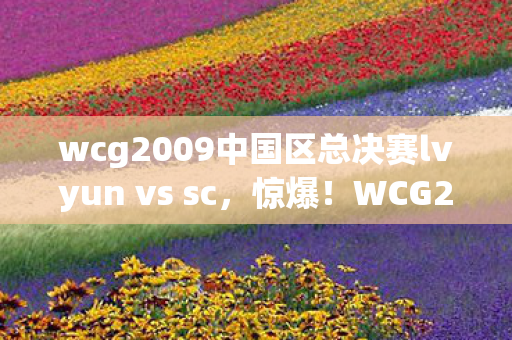 wcg2009中国区总决赛lvyun vs sc,惊爆!WCG2009中国区总决赛,谁将斩获那1%的逆天荣耀? wcg2009中国区总决赛lvyun vs sc,惊爆!WCG2009中国区总决赛,谁将斩获那1%的逆天荣耀?