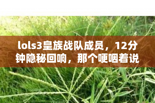lols3皇族战队成员，12分钟隐秘回响，那个哽咽着说再打一年的皇族少年