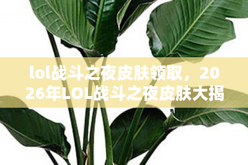 lol战斗之夜皮肤领取,2026年LOL战斗之夜皮肤大揭秘!10款限定皮肤花落谁家? lol战斗之夜皮肤领取,2026年LOL战斗之夜皮肤大揭秘!10款限定皮肤花落谁家?