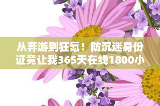 从弃游到狂氪！防沉迷身份证竟让我365天在线1800小时？