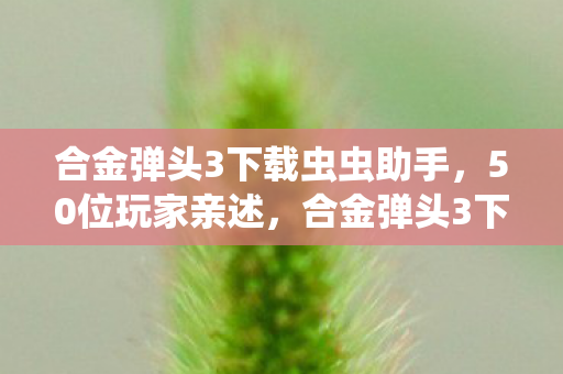 合金弹头3下载虫虫助手，50位玩家亲述，合金弹头3下载疑云，这操作真让人绷不住！