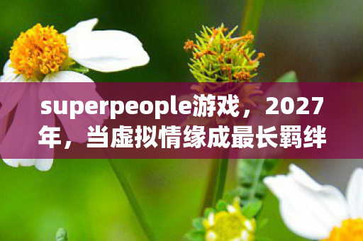 superpeople游戏,2027年,当虚拟情缘成最长羁绊,那些凌晨三点的等你,鼻子一酸谁懂? superpeople游戏,2027年,当虚拟情缘成最长羁绊,那些凌晨三点的等你,鼻子一酸谁懂?