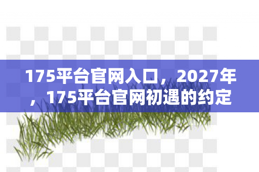 175平台官网入口,2027年,175平台官网初遇的约定,伏笔成殇,鼻子一酸谁还在身旁? 175平台官网入口,2027年,175平台官网初遇的约定,伏笔成殇,鼻子一酸谁还在身旁?
