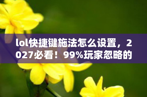 lol快捷键施法怎么设置,2027必看!99%玩家忽略的5个神级快捷键,上分速度暴涨300%的心得 lol快捷键施法怎么设置,2027必看!99%玩家忽略的5个神级快捷键,上分速度暴涨300%的心得