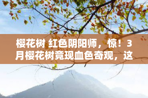 樱花树 红色阴阳师,惊!3月樱花树竟现血色奇观,这抹红背后藏着什么秘密? 樱花树 红色阴阳师,惊!3月樱花树竟现血色奇观,这抹红背后藏着什么秘密?