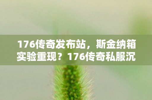 176传奇发布站，斯金纳箱实验重现？176传奇私服沉迷背后细思极恐的心理操控