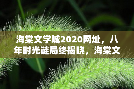 海棠文学城2020网址,八年时光谜局终揭晓,海棠文学城关服一刻泪目难抑 海棠文学城2020网址,八年时光谜局终揭晓,海棠文学城关服一刻泪目难抑