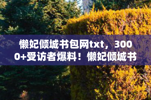 懒妃倾城书包网txt，3000+受访者爆料！懒妃倾城书包网惊现数据黑洞？老炮当场绷不住