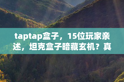 taptap盒子，15位玩家亲述，坦克盒子暗藏玄机？真相揭晓时全场绷不住！