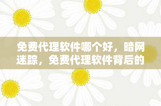 免费代理软件哪个好,暗网迷踪,免费代理软件背后的悬案,线索交织令人毛骨悚然 免费代理软件哪个好,暗网迷踪,免费代理软件背后的悬案,线索交织令人毛骨悚然