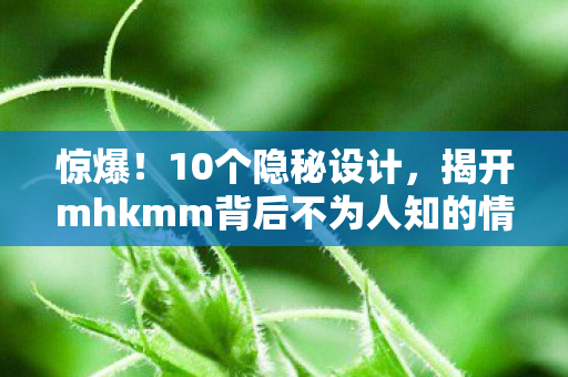 惊爆!10个隐秘设计,揭开mhkmm背后不为人知的情感深渊 惊爆!10个隐秘设计,揭开mhkmm背后不为人知的情感深渊