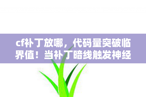 cf补丁放哪，代码量突破临界值！当补丁暗线触发神经脉冲风暴，你的头皮还撑得住吗？