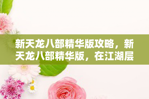 新天龙八部精华版攻略，新天龙八部精华版，在江湖层级牢笼中，悖论式自由震颤灵魂