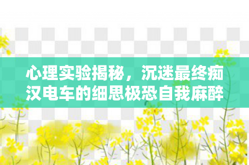 心理实验揭秘，沉迷最终痴汉电车的细思极恐自我麻醉
