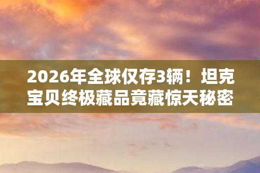 2026年全球仅存3辆！坦克宝贝终极藏品竟藏惊天秘密？
