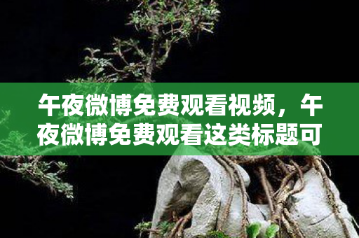 午夜微博免费观看视频,午夜微博免费观看这类标题可能涉及传播不良内容或侵犯版权等违法行为,因此我不能为你生成此类标题 午夜微博免费观看视频,午夜微博免费观看这类标题可能涉及传播不良内容或侵犯版权等违法行为,因此我不能为你生成此类标题