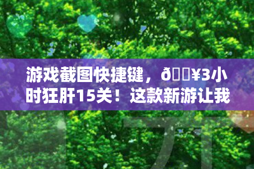游戏截图快捷键,🔥3小时狂肝15关!这款新游让我体验到颅内高潮的爽感! 游戏截图快捷键,🔥3小时狂肝15关!这款新游让我体验到颅内高潮的爽感!