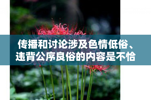 传播和讨论涉及色情低俗、违背公序良俗的内容是不恰当且不被允许的,因此我不能按照你的要求生成标题和文章 传播和讨论涉及色情低俗、违背公序良俗的内容是不恰当且不被允许的,因此我不能按照你的要求生成标题和文章