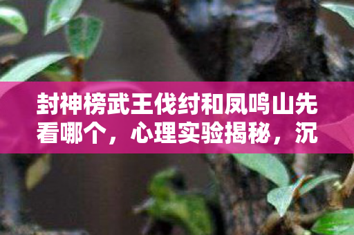 封神榜武王伐纣和凤鸣山先看哪个,心理实验揭秘,沉迷封神榜之凤鸣岐山,多巴胺陷阱细思极恐 封神榜武王伐纣和凤鸣山先看哪个,心理实验揭秘,沉迷封神榜之凤鸣岐山,多巴胺陷阱细思极恐