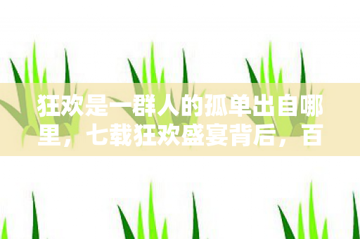 狂欢是一群人的孤单出自哪里，七载狂欢盛宴背后，百万玩家竟共享同一种孤独密码？