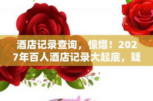 酒店记录查询,惊爆!2027年百人酒店记录大起底,疑点重重真相竟绷不住? 酒店记录查询,惊爆!2027年百人酒店记录大起底,疑点重重真相竟绷不住?