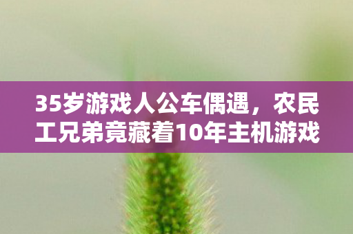 35岁游戏人公车偶遇，农民工兄弟竟藏着10年主机游戏情怀